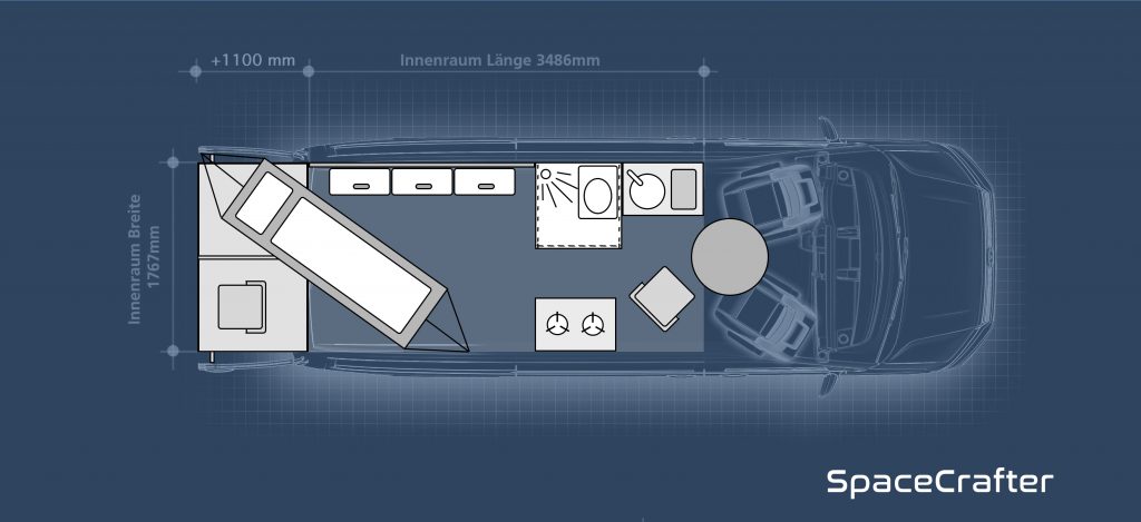 Hängematte unter freiem Himmel im SpaceCrafter